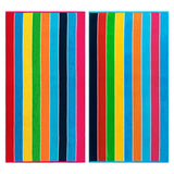 Rainbow Stripes Egyptian Cotton Oversized 2 Piece Beach Towel Set