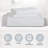 Remi Cotton Blend Jacquard Geometric Fringe Bedspread Set