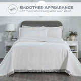 Remi Cotton Blend Jacquard Geometric Fringe Bedspread Set