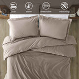 Rome Flannel Cotton Fuzzy Warm Solid Duvet Cover Set