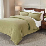 Rome Flannel Cotton Fuzzy Warm Solid Duvet Cover Set