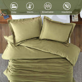 Rome Flannel Cotton Fuzzy Warm Solid Duvet Cover Set