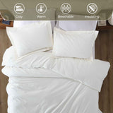 Rome Flannel Cotton Fuzzy Warm Solid Duvet Cover Set