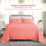 Solitaire Jacquard Matelassé Cotton Diamond Solitaire Bedspread Set