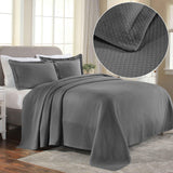 Solitaire Jacquard Matelassé Cotton Diamond Solitaire Bedspread Set