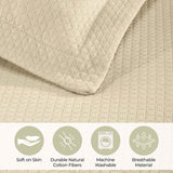 Solitaire Jacquard Matelassé Cotton Diamond Solitaire Bedspread Set