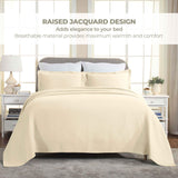Solitaire Jacquard Matelassé Cotton Diamond Solitaire Bedspread Set
