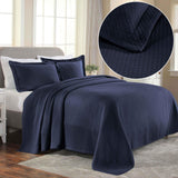 Solitaire Jacquard Matelassé Cotton Diamond Solitaire Bedspread Set