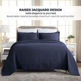 Solitaire Jacquard Matelassé Cotton Diamond Solitaire Bedspread Set