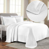 Solitaire Jacquard Matelassé Cotton Diamond Solitaire Bedspread Set