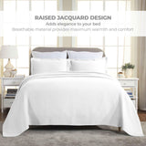 Solitaire Jacquard Matelassé Cotton Diamond Solitaire Bedspread Set