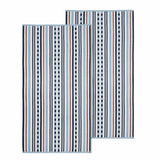 Stripe Cotton Oversized Medium Weight 2 Piece Beach Towel Set