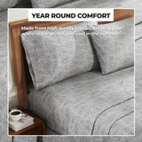 Superior Melange Flannel Cotton Two-Toned Fuzzy Pillowcases, Set of 2