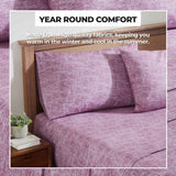 Superior Melange Flannel Cotton Two-Toned Fuzzy Pillowcases, Set of 2