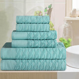 Turkish Cotton Herringbone Jacquard Assorted 6 Piece Towel Set