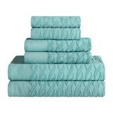 Turkish Cotton Herringbone Jacquard Assorted 6 Piece Towel Set