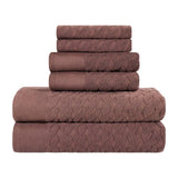 Turkish Cotton Herringbone Jacquard Assorted 6 Piece Towel Set