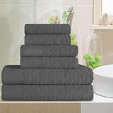 Turkish Cotton Herringbone Jacquard Assorted 6 Piece Towel Set