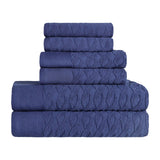 Turkish Cotton Herringbone Jacquard Assorted 6 Piece Towel Set