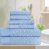 Turkish Cotton Herringbone Jacquard Assorted 6 Piece Towel Set