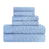 Turkish Cotton Herringbone Jacquard Assorted 6 Piece Towel Set