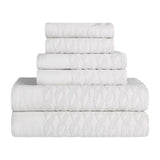 Turkish Cotton Herringbone Jacquard Assorted 6 Piece Towel Set