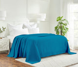 Waffle Weave Honeycomb Knit Soft Solid Textured Cotton Blanket