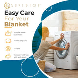 Waffle Weave Honeycomb Knit Soft Solid Textured Cotton Blanket