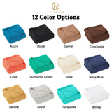 Waffle Weave Honeycomb Knit Soft Solid Textured Cotton Blanket