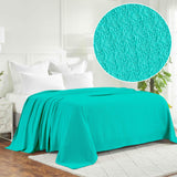 Waffle Weave Honeycomb Knit Soft Solid Textured Cotton Blanket