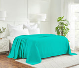 Waffle Weave Honeycomb Knit Soft Solid Textured Cotton Blanket