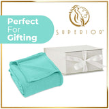 Waffle Weave Honeycomb Knit Soft Solid Textured Cotton Blanket