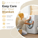 Waffle Weave Honeycomb Knit Soft Solid Textured Cotton Blanket