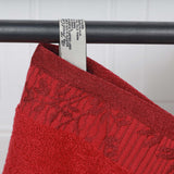 Wisteria Cotton Floral Jacquard Border Bath Towels, Set of 2