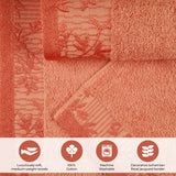 Wisteria Cotton Floral Jacquard Border Bath Towels, Set of 2