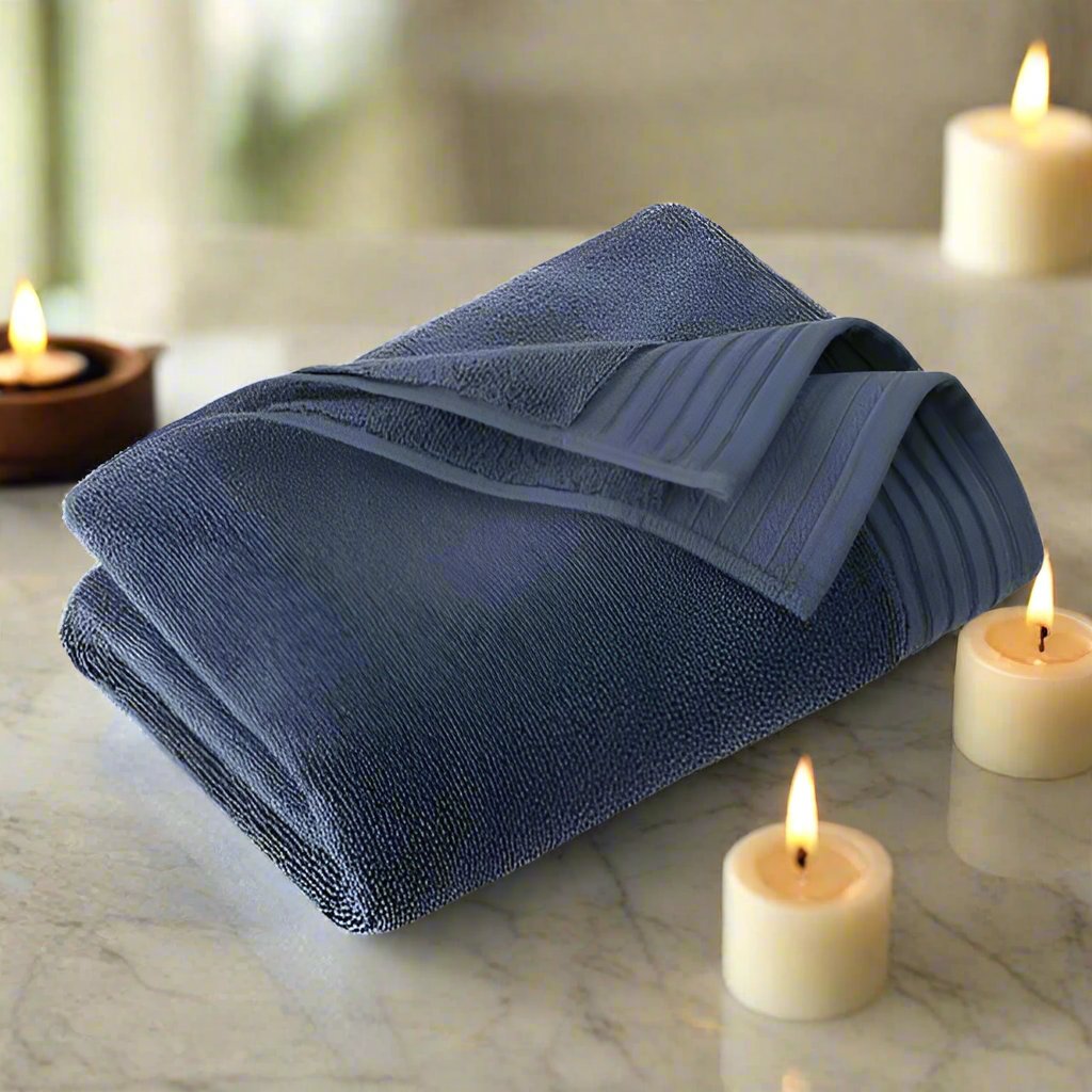 Egyptian Cotton Bath Towel Set of 6 - Blue Horizon - glomarts.shop